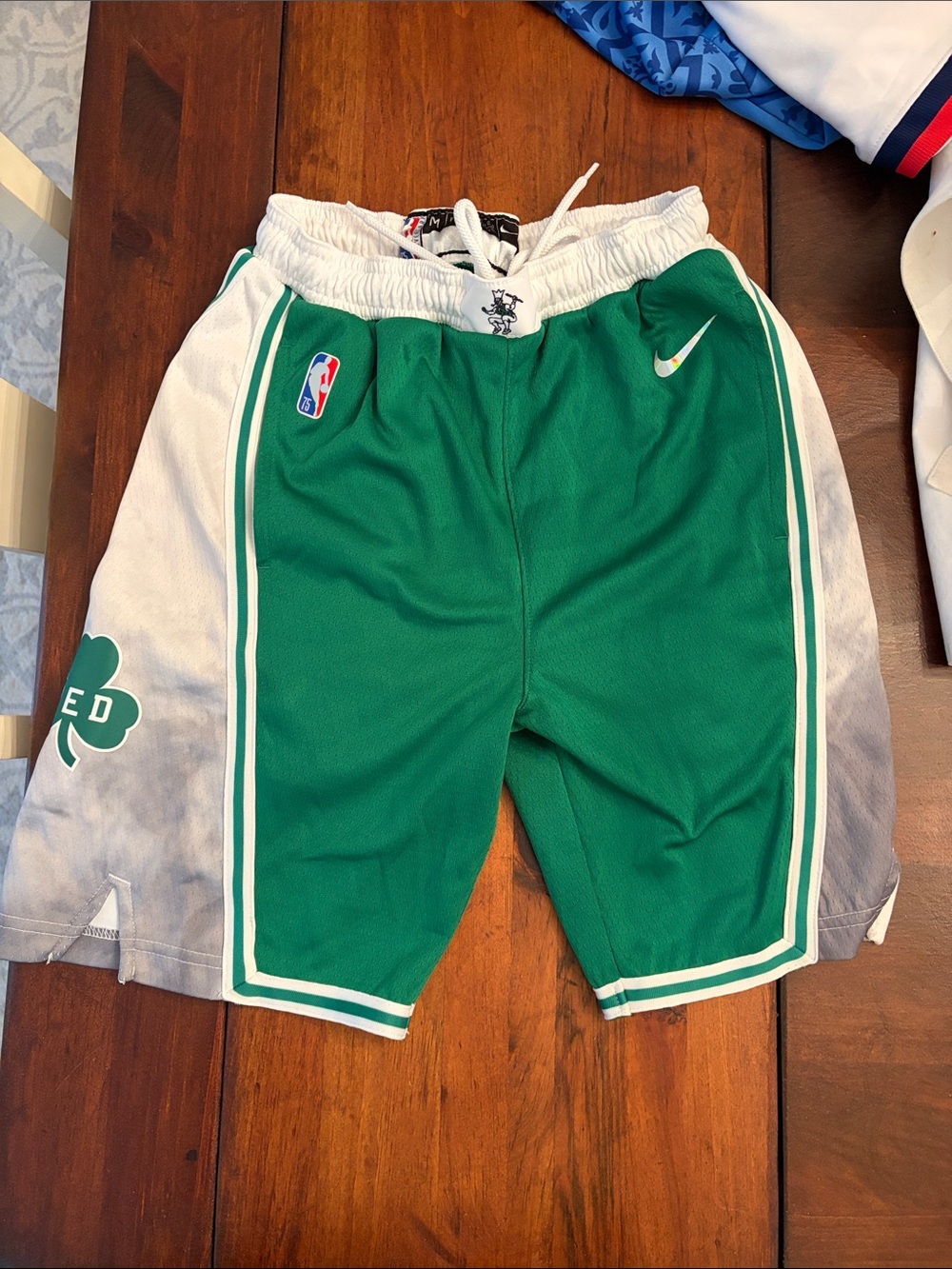 Nike Celtics Official Green and White Kids Basketball Shorts